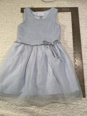 Elsa Light Silver Tulle Party Dress with accessories